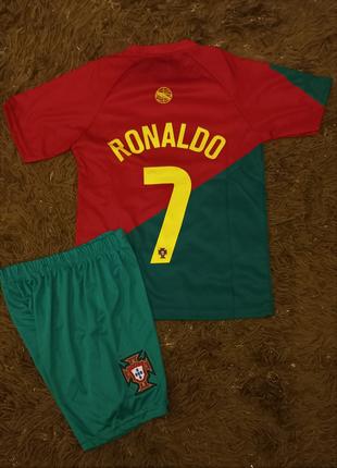 Рональдо форма Футболка Португалия Шорты детская сезон 2022-23
