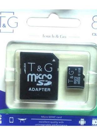 Карта памяті micro SDHC 8GB class 10 (з адаптером) ТМ TG