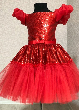 Червоне  святкове нарядне плаття  в наявності  для дівчинки