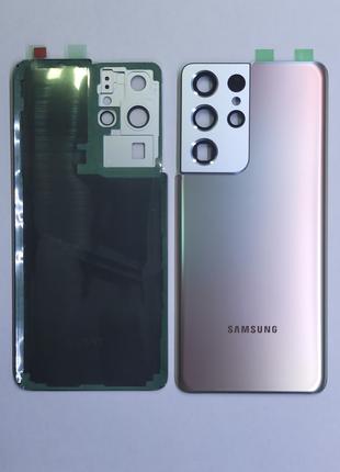 Крышка задняя Samsung G998B, Galaxy S21 Ultra со стеклом камер...