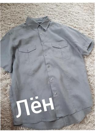 Актуальная льняная рубашка короткий рукав, c&amp;a, p  l-xl
