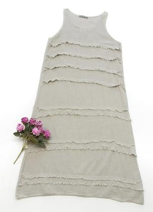 Платье бохо, сарафан, в составе лен.
