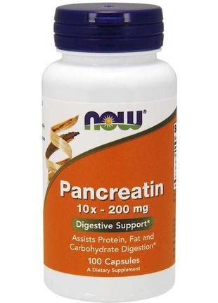 Панкреатин NOW Foods Pancreatin 10X 200 mg 100 Caps