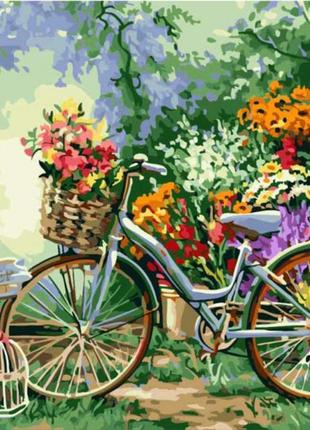 Картина по номерам. art craft "велосипед в цветах" 40*50см 12501