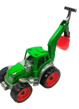 Трактор игрушечный с ковшом технок 3435txk (зеленый)