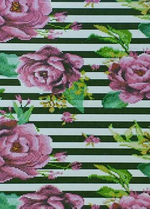 Алмазная мозаика лиловые розы 40х50 d0015