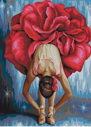 Картина по номерам. brushme "квіткова балерина" gx22465, 40х50 см
