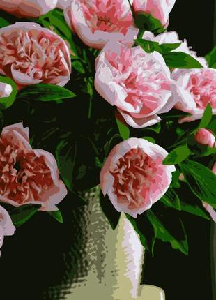 Картины по номерам "розовые пионы" 50*60 см