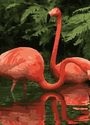Картины по номерам "пара фламинго" 40*50см