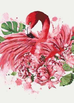 Картина по номерам. животные, птицы "грациозный фламинго" kho4...