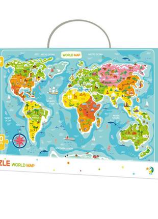 Детский пазл "карта мира" английская версия dodo 300123, 100 д...