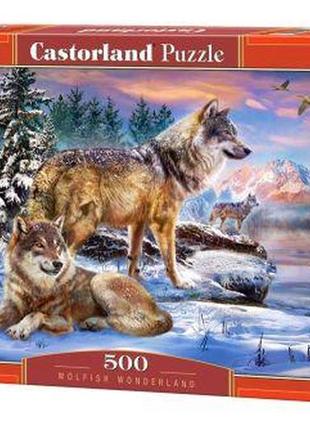 Пазлы "волки на снегу", 500 элементов