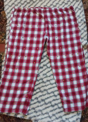 Жіночі піжамні фланелеві штани на пишні форми tu