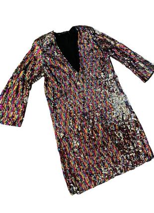 Платье пайетки цветное блестящее zara