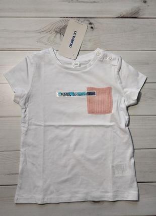 Белая стильная футболка на 2-3 р 92-98 см lc waikikiki