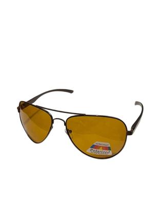 Солнцезащитные очки авиаторы мужские желтого оттенка