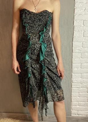 Вінтажна вечірня сукня з корсетом у леопардовий принт charas ,...