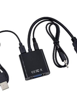 Переходник с HDMI на VGA 1080p конвертер с аудио и допол питанием