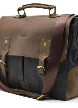 Мужская сумка-портфель кожа и канвас rg-3960-4lx tarwa