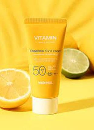 Вітамінний сонцезахисний крем для обличчя spf50 medi peel vita...