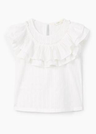 Праздничная белая блуза mango для девочки
