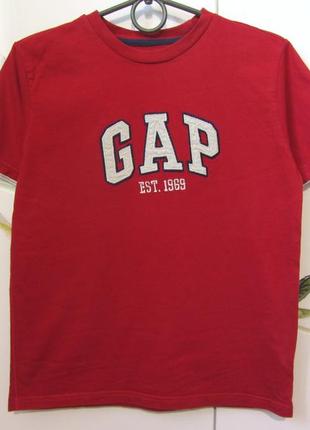 Качественная фирменная футболка красная gap оригинал для мальч...