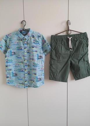 Костюм летний нарядный набор для мальчика 9 лет: рубашка и джи...