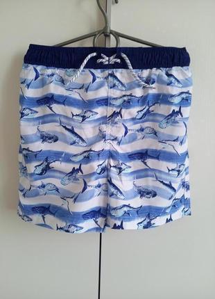 Крутые пляжные шорты плавки из плащевки с акулами для мальчика...