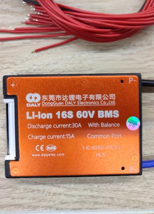 Плата защиты аккумулятора BMS Li-ion 16S 60 вольт 30 ампер