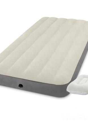 Надувной матрас Intex 64101-2, 99х191х25см, с насосом и подушкой