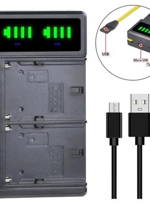 Двойное USB зарядное для Sony NP-F550/570 NP-F750/770 NP-F960/970