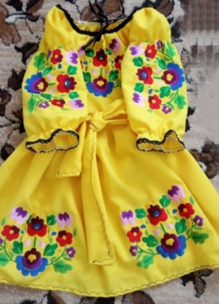 Вишиванка сукня жовта для дівчинки