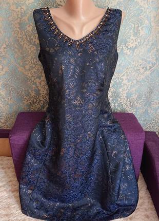Красивое женское платье из фактурной ткани р.48/50 сарафан