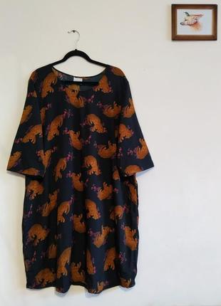 Нова легка міді сукня з леопардами від junarose, великий розмір.