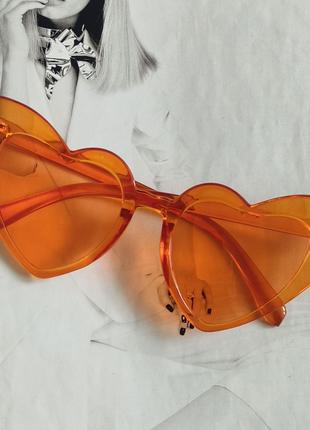 Женские очки солнцезащитные в форме сердца Оранжевый прозрачный