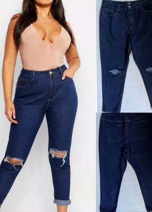 Джинси з дуже високою посадкою boohoo