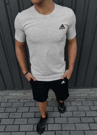 Комплект adidas футболка сіра + шорти