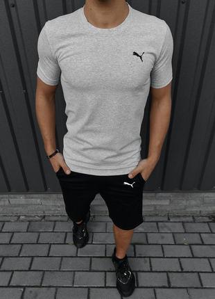 Комплект puma футболка серая + шорты
