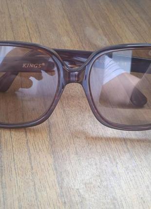 Солнцезащитные очки kings с футляром синий / винтаж/ стекло