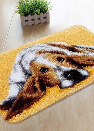 Набор для ковровой вышивки коврик собака бигль (основа-канва, ...
