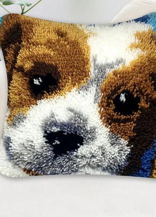 Набор для ковровой вышивки Подушка щенок собака (наволочка с к...