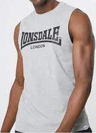 Майка lonsdale essentials tank vest grey marl, xl
