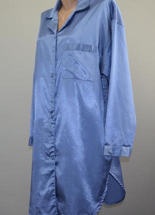 Атласная, красивая пижама рубашка blue (l)