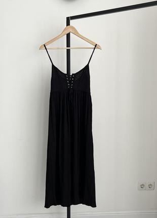 Черное платье с корсетом zara