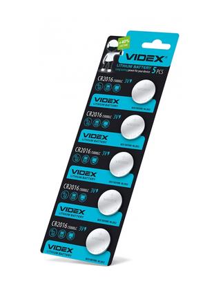 Батарейка литиевая Videx CR2016 3V 5pc BLISTER CARD