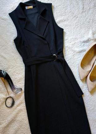 Классическое черное платье миди