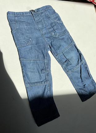 Тонкие летние джинсы для мальчика 12-18м свободные джинсы на р...