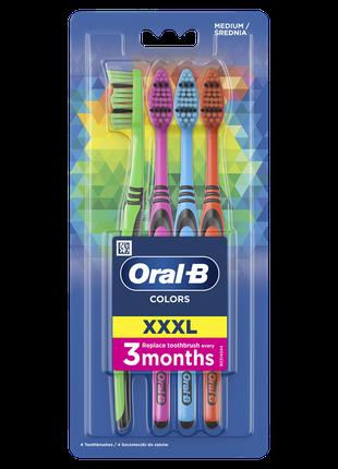 Щетка зубная средняя XXXL Colors Oral-B 4шт
