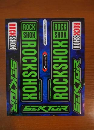 Наклейки на вилку ROCK SHOX SEKTOR (зелений, чорний)