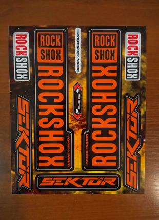 Наклейки на вилку ROCK SHOX SEKTOR (помаранчевий, чорний)